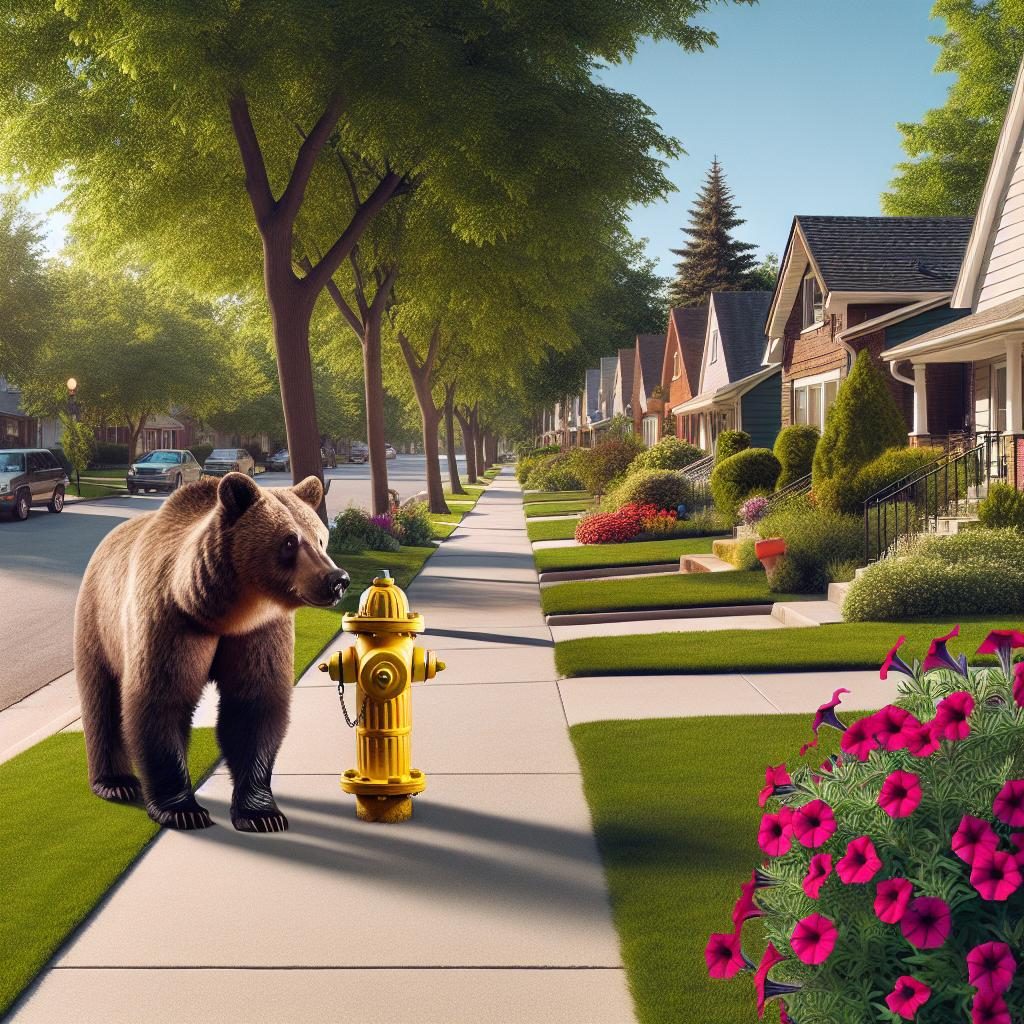 Curious bear in neighborhood