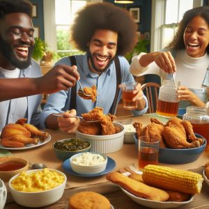 Southern fried chicken feast.