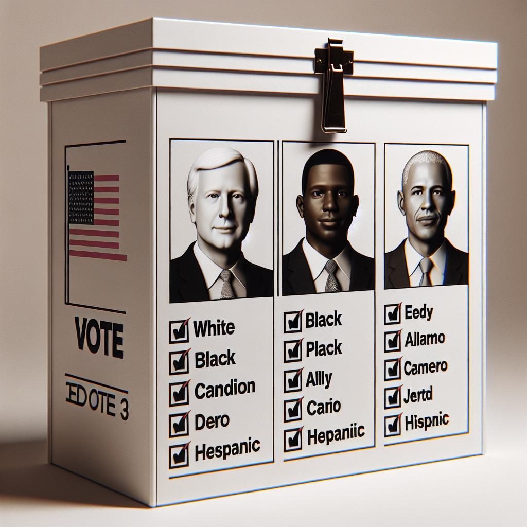 Ballot box with candidates