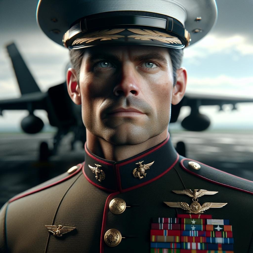 Marine pilot hero portrait.