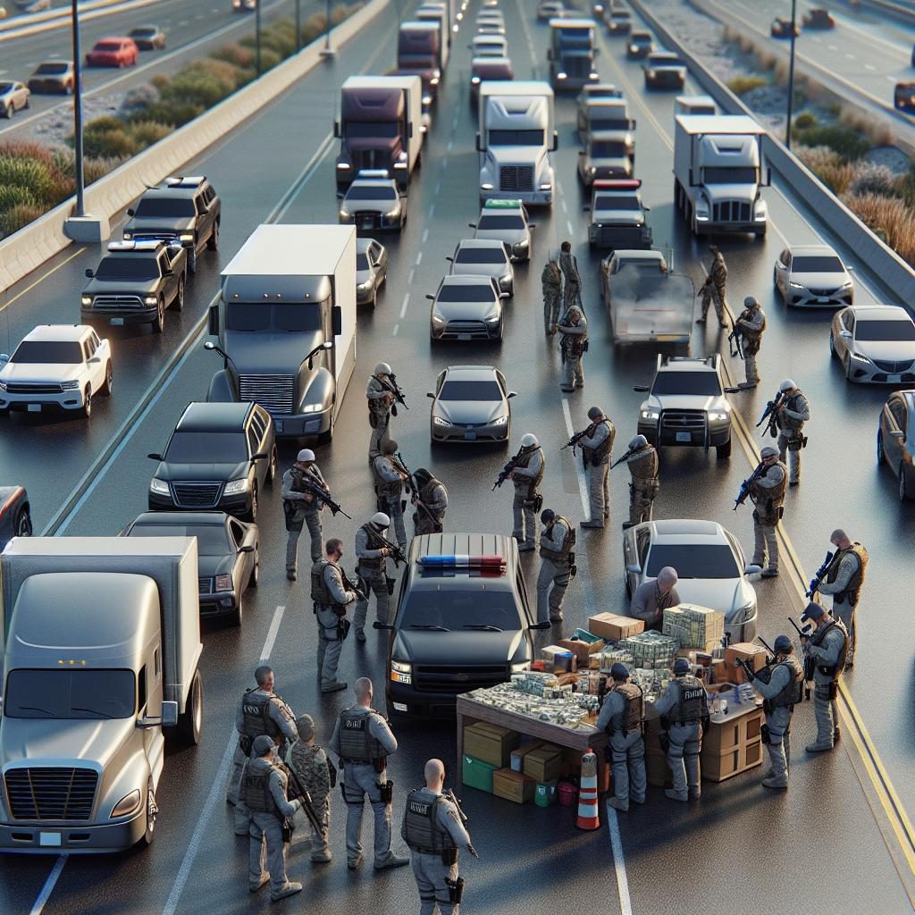 Highway cash seizure checkpoint