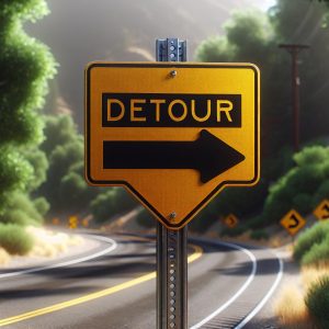 Detour road sign image