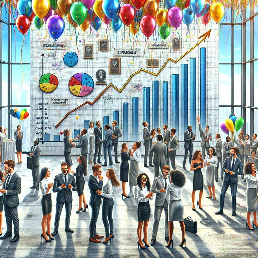 "Business expansion celebration illustration"