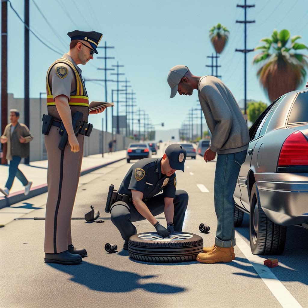 Sunny Traffic Stop Scene