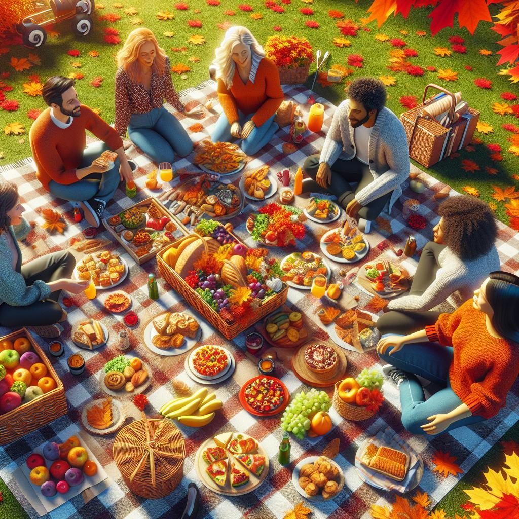 Colorful Fall Picnic Spread