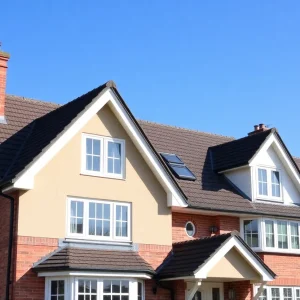 Illustration of various roof pitches on different houses