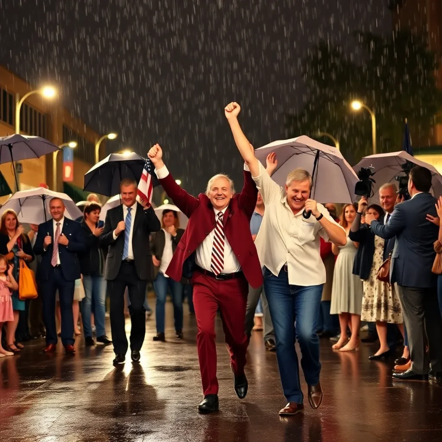 Abbeville Celebrates Reelection Triumphs Amid Rainy Weather