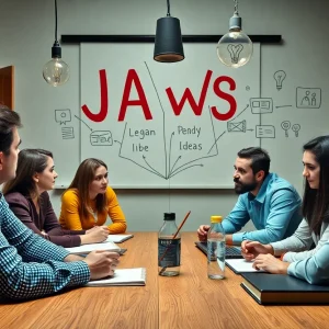 Marketing team brainstorming original ideas inspired by Jaws