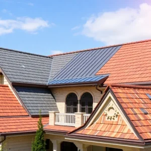 Different types of roofing systems including asphalt shingles, metal roofing, clay tiles, wood shakes, and slate roofing.