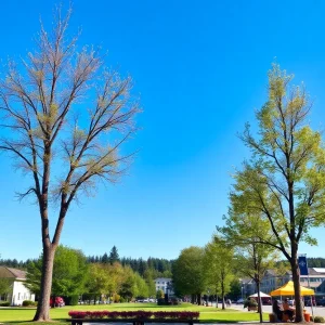 People enjoying a sunny day in Greenwood