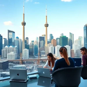 Marketing professionals in Toronto collaborating on content marketing strategies