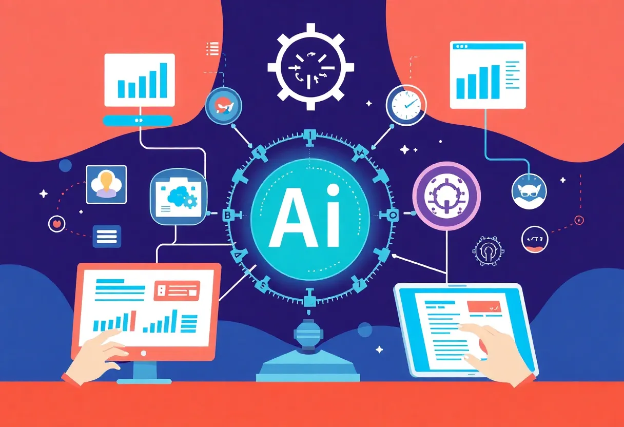 Illustration of AI marketing tools in action