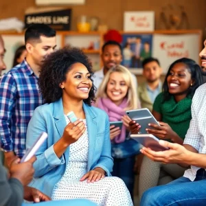 Diverse group sharing emotional stories