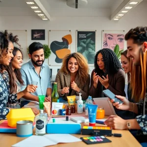 A group of influencers working together on a marketing strategy.