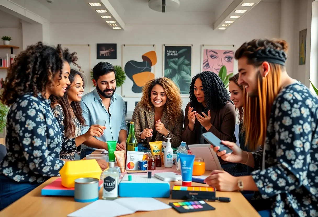 A group of influencers working together on a marketing strategy.