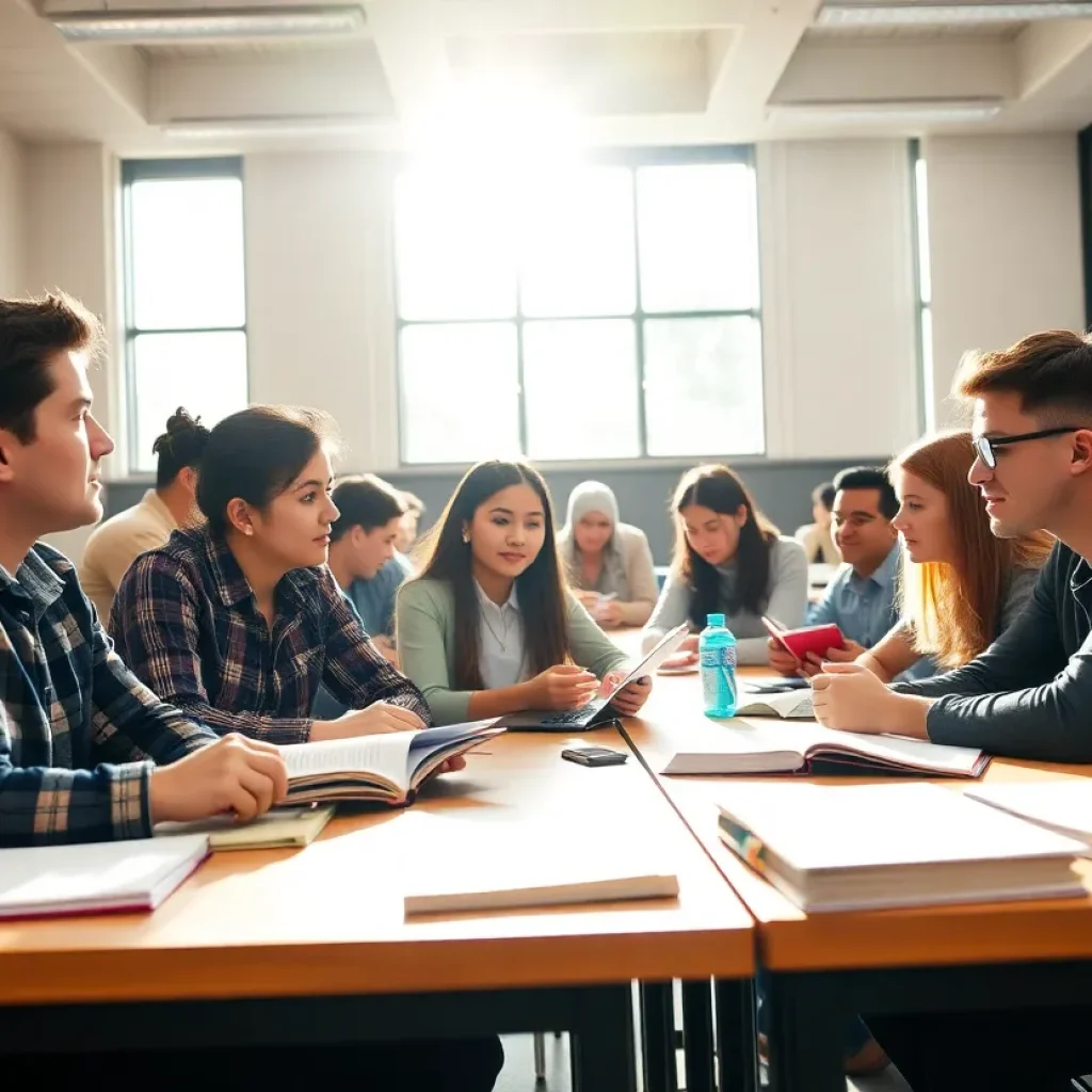 Students engaged in classroom learning at Lander University