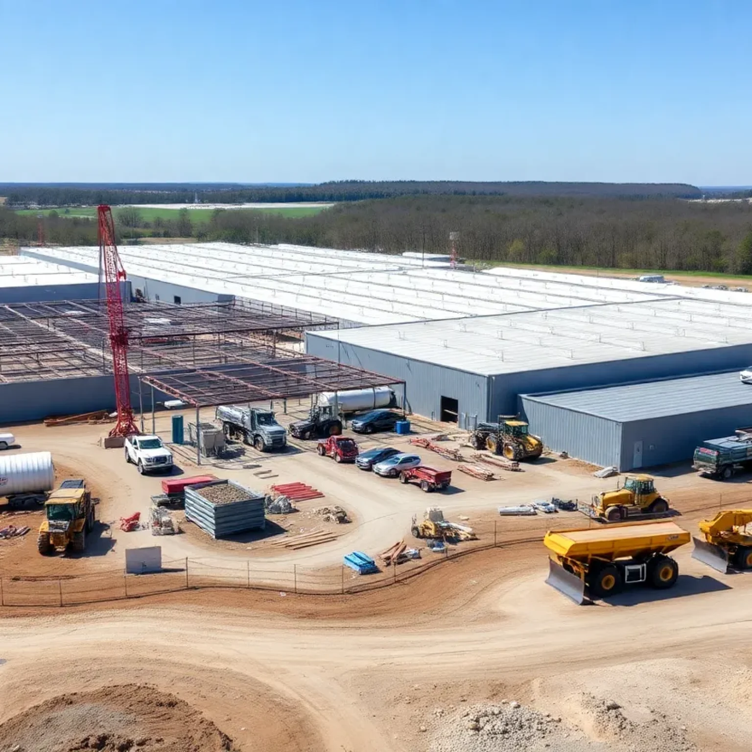 Newly constructed industrial facility in Greenwood County