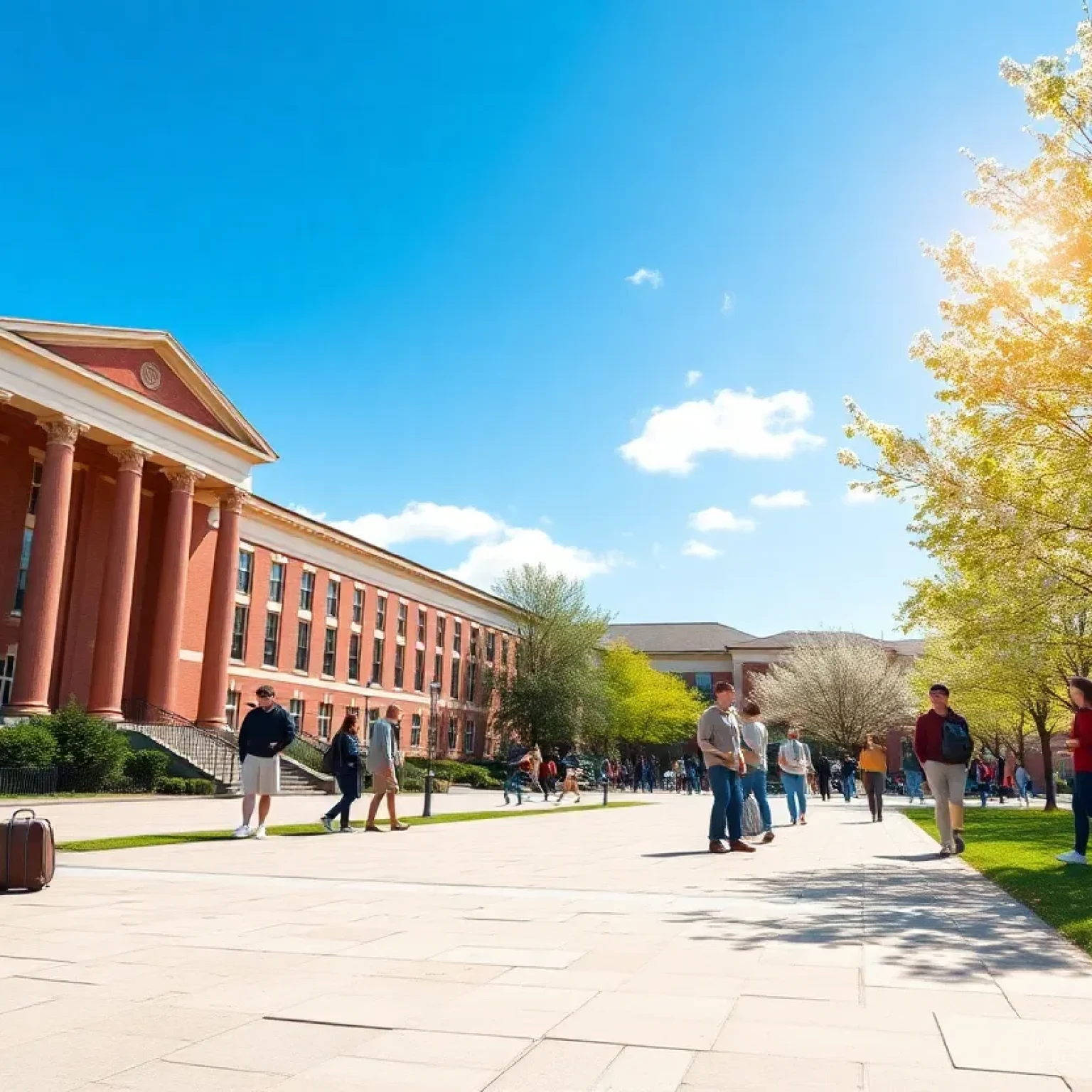 Students studying on the campus of Piedmont Technical College