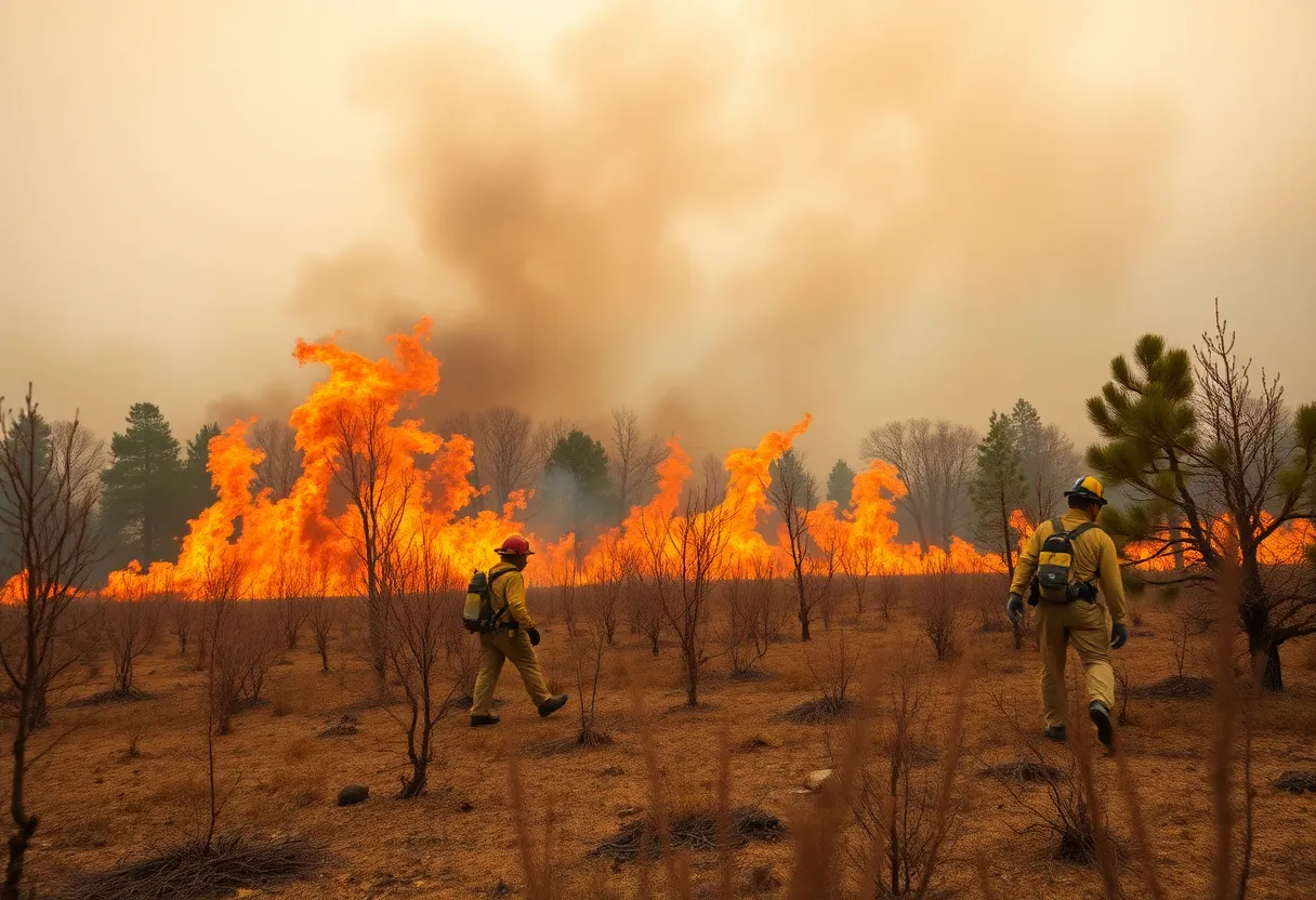 Firefighters working to contain wildfires in Los Angeles County