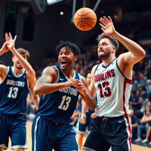 Basketball game action between South Carolina Gamecocks and Mississippi State Bulldogs.