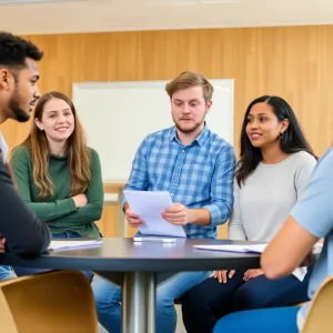 College students participating in a workshop on preventing sexual violence