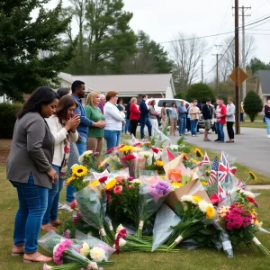 Community gathering in Greenwood County for support after shooting.