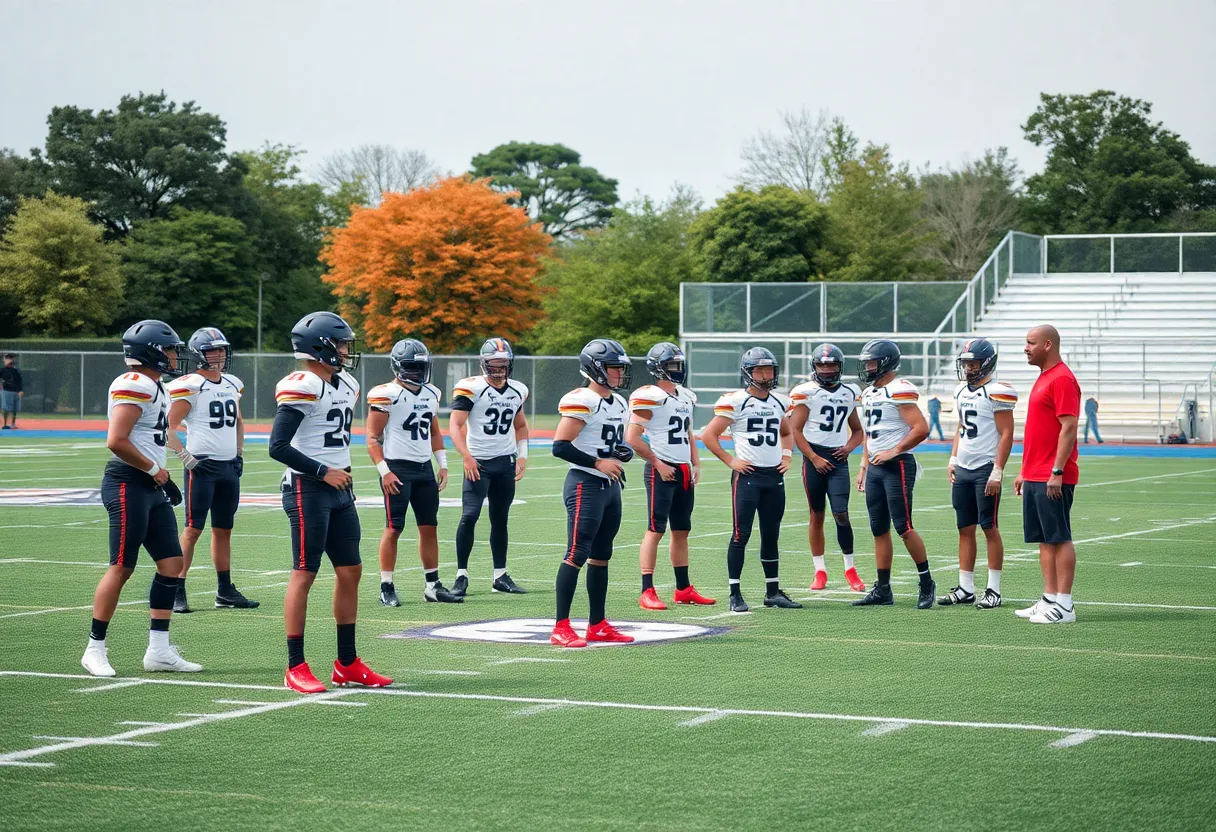 Greenwood Eagles football team in practice session