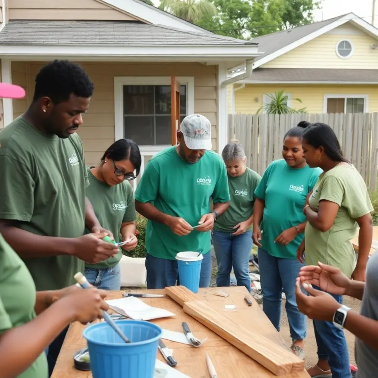 Volunteers repairing homes in Greenwood after Hurricane Helene