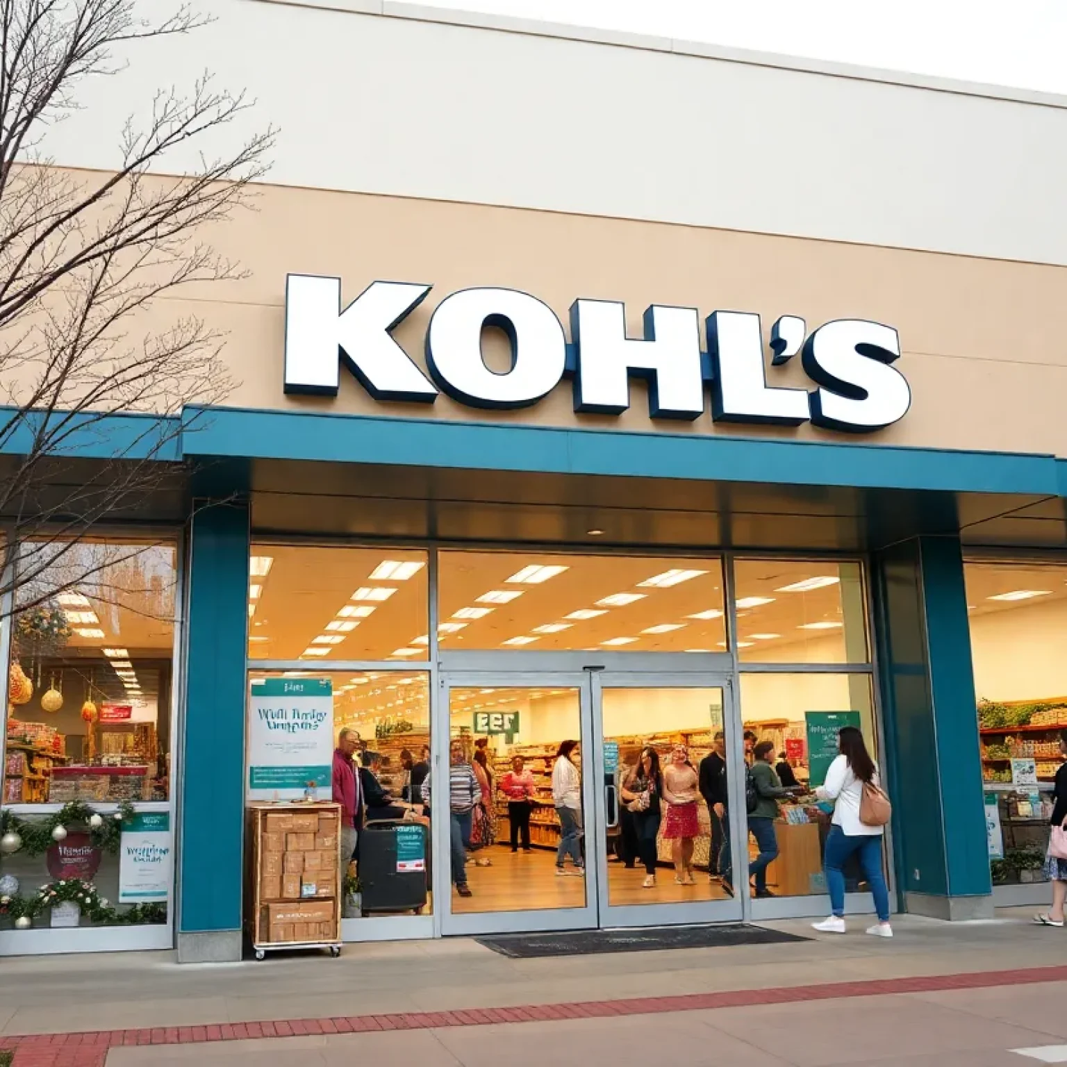 Exterior of Kohl's store in Greenwood County bustling with shoppers