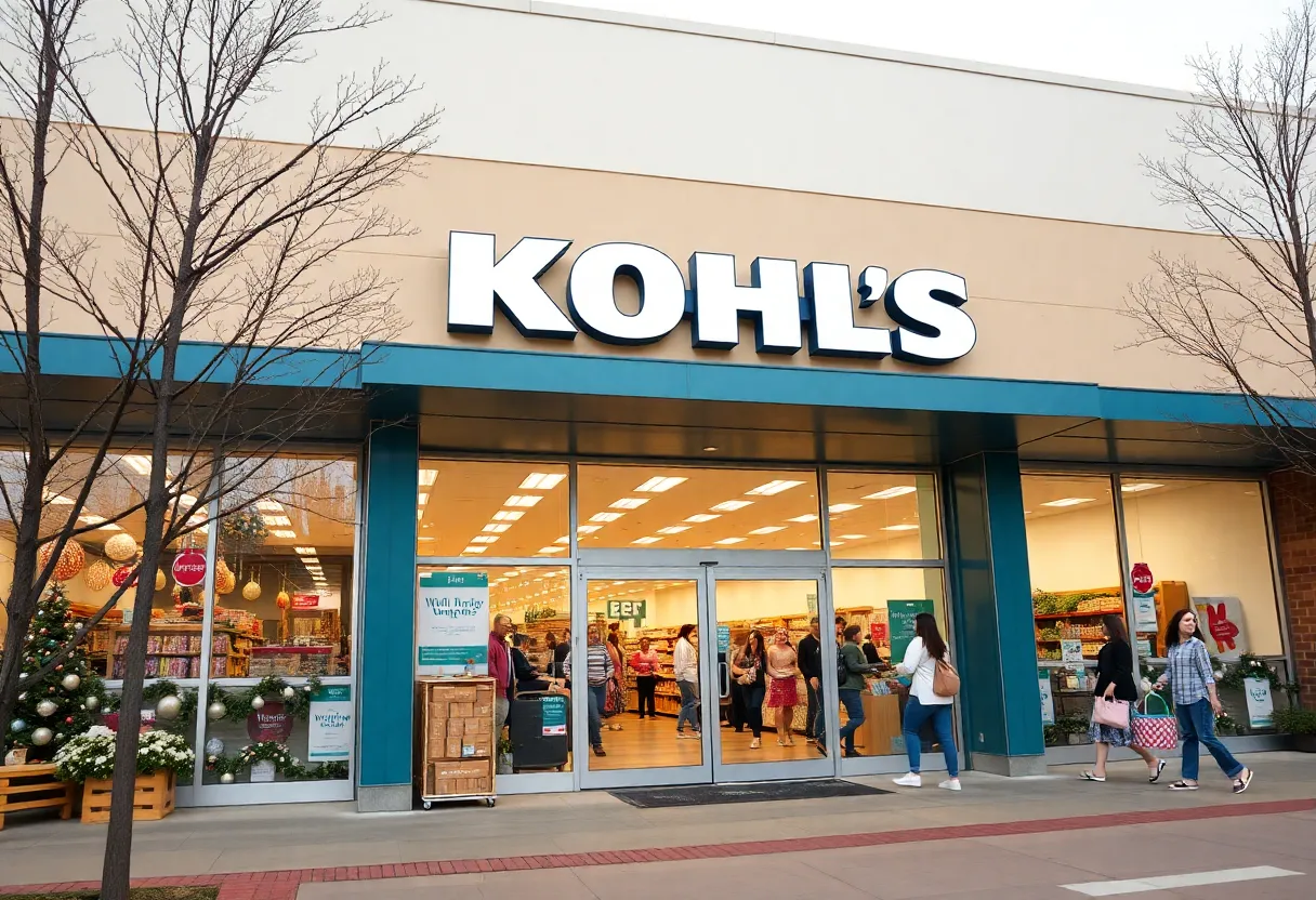 Exterior of Kohl's store in Greenwood County bustling with shoppers