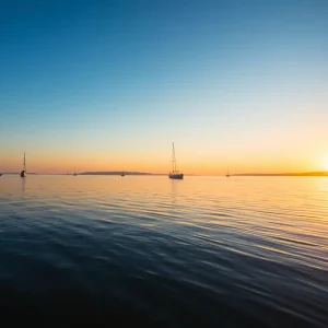 Scenic view of Lake Hartwell with fishing boats