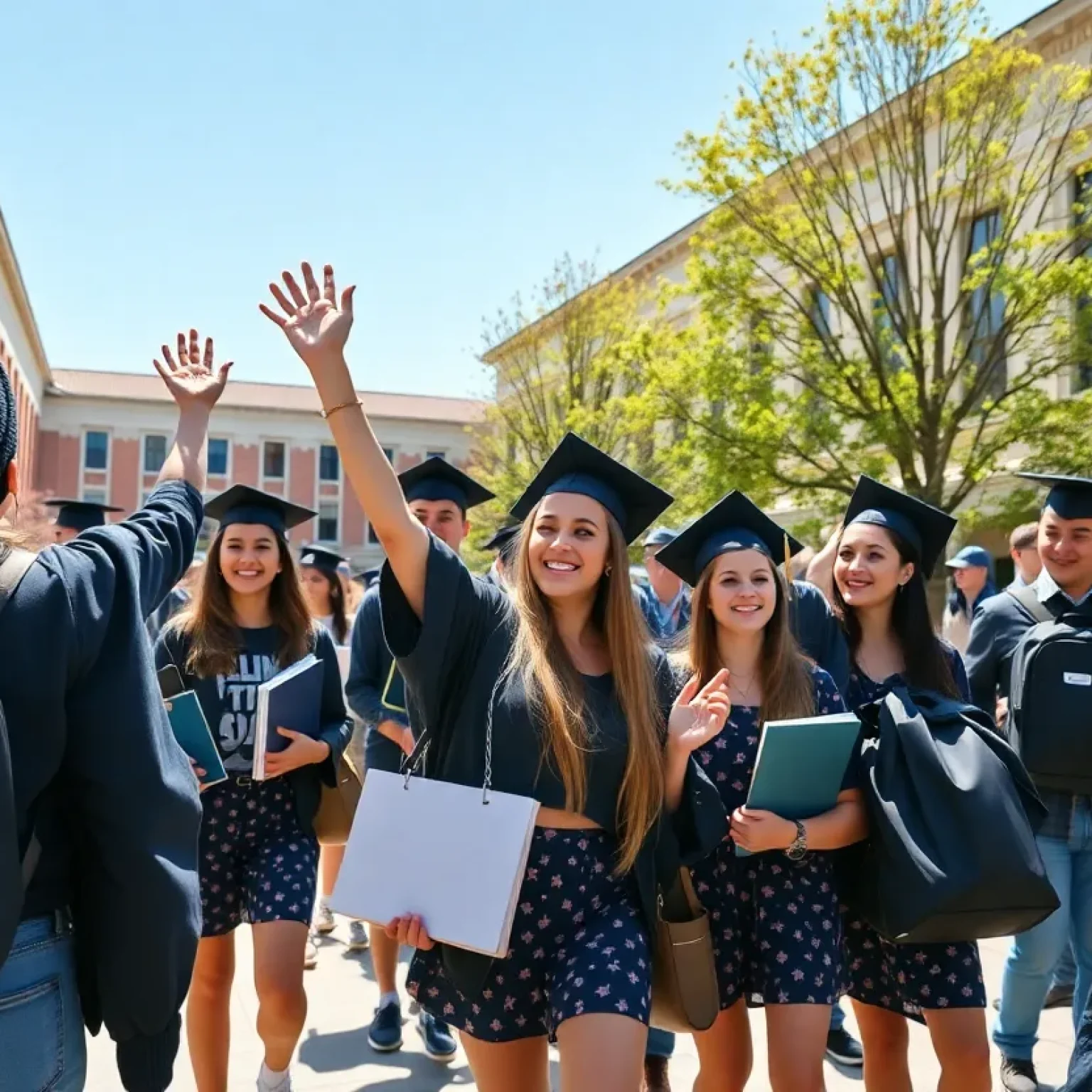 Students celebrating academic achievements at Lander University