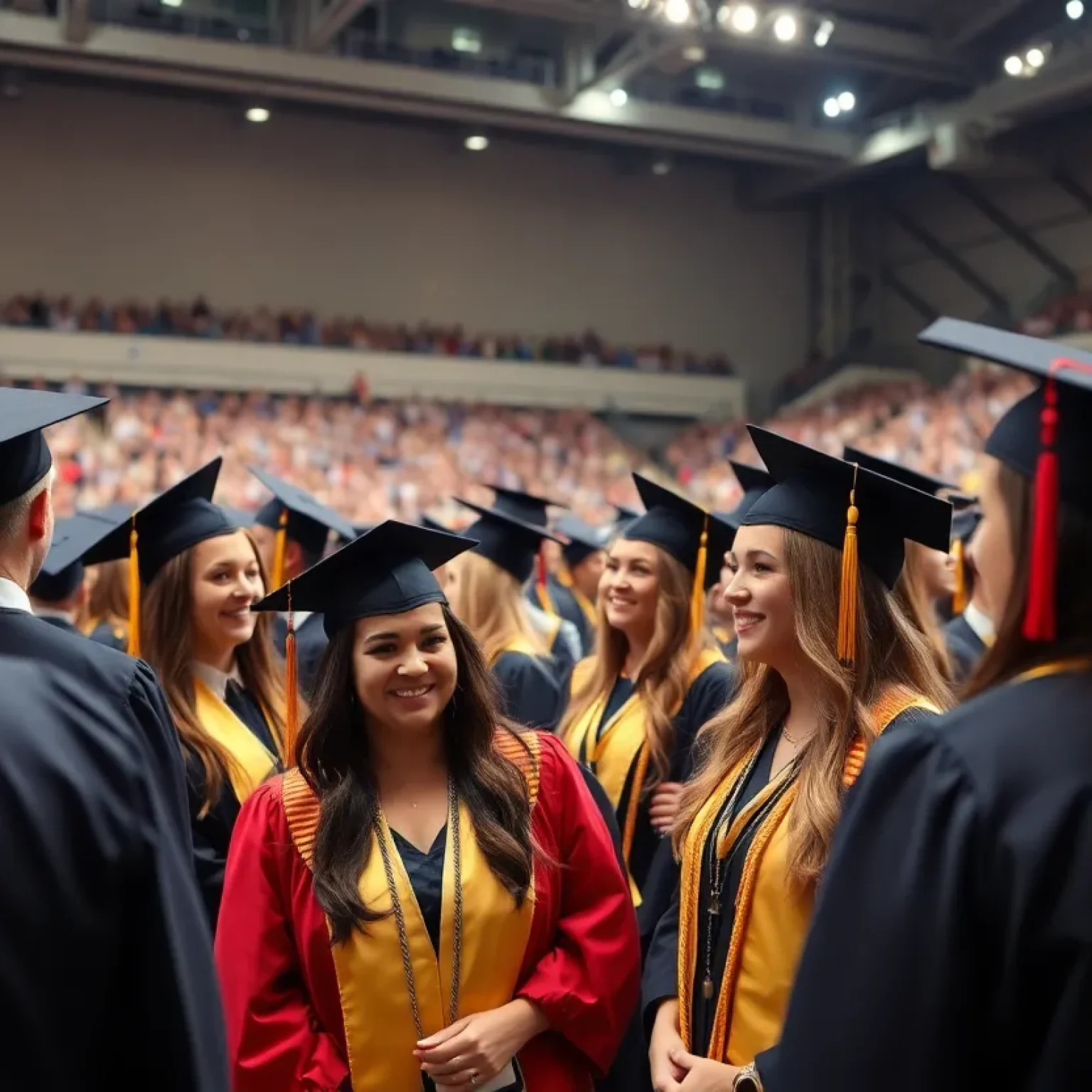 Graduates celebrating at Piedmont Technical College commencement