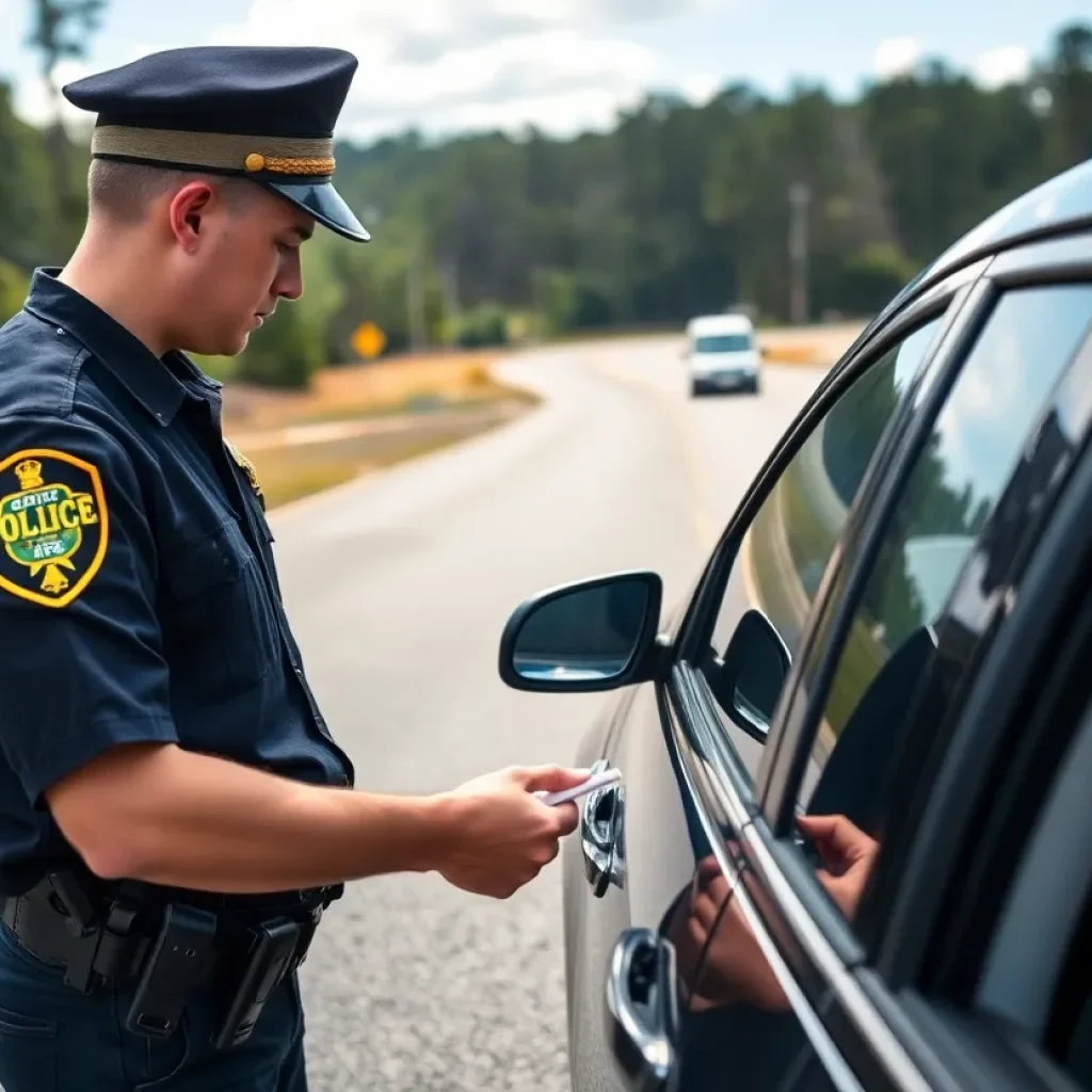 Police checkpoint in Sumter County related to drug trafficking arrests.