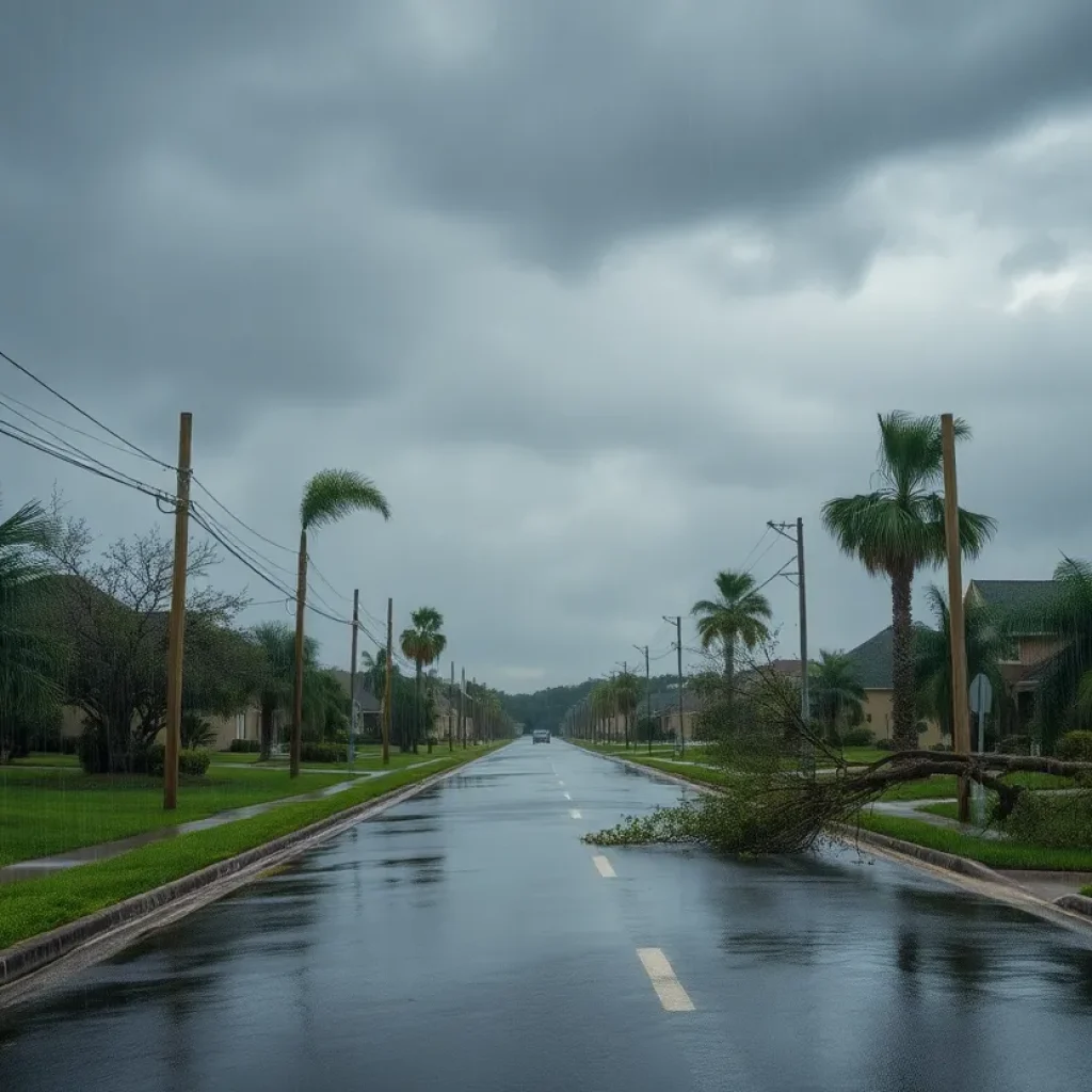 Heavy rainfall and strong winds during Tropical Storm Debby