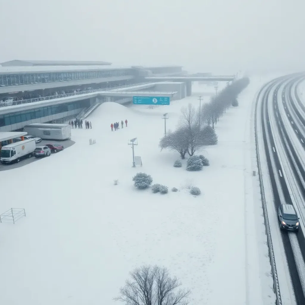 Travelers stranded in airport during winter storm