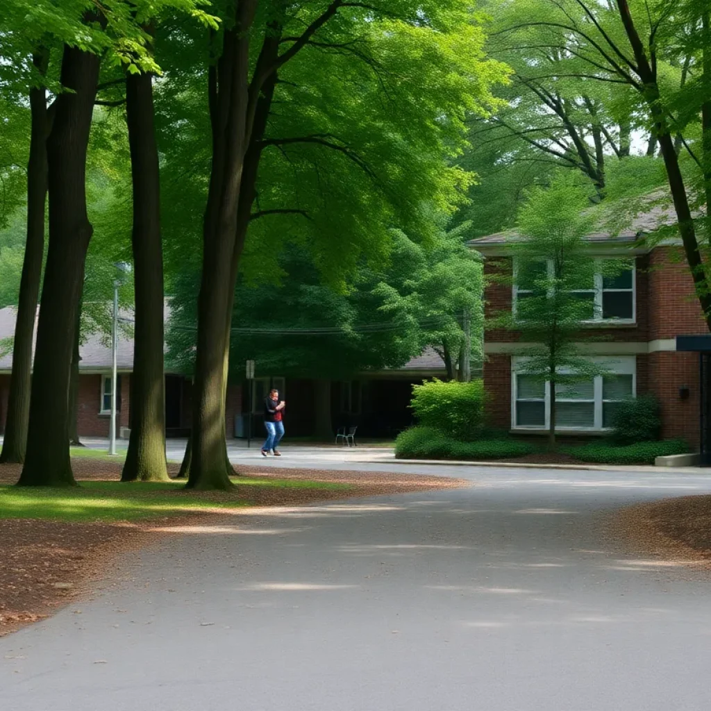 Wooded area across from Greenwood Charter Academy