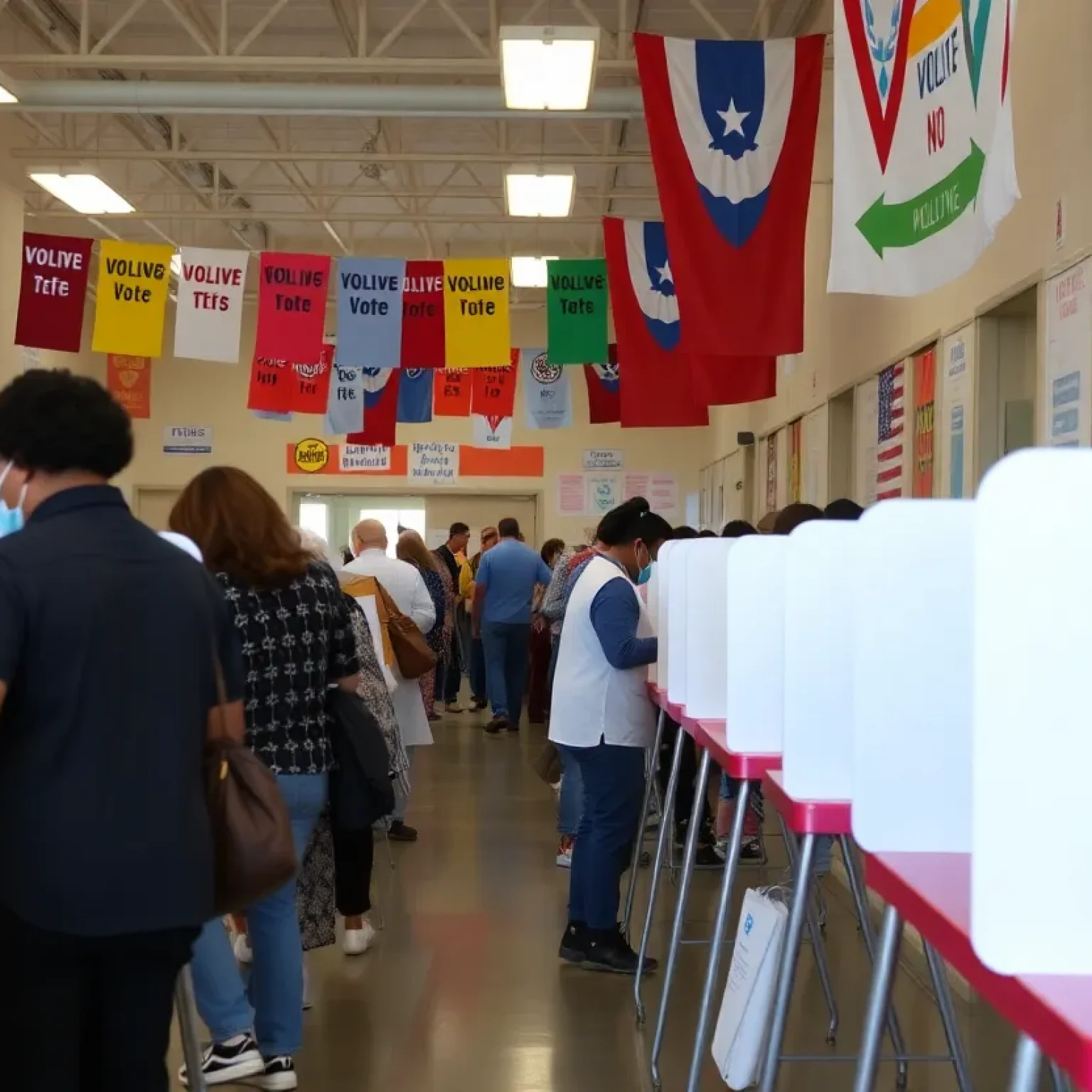 Voters casting their ballots during early voting in South Carolina.