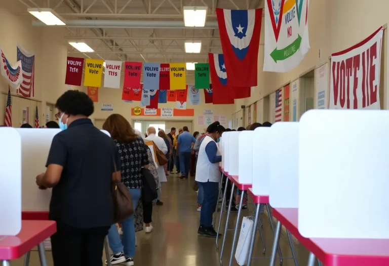 Voters casting their ballots during early voting in South Carolina.