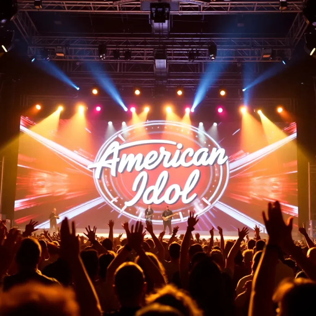 Scene from American Idol competition with vibrant atmosphere