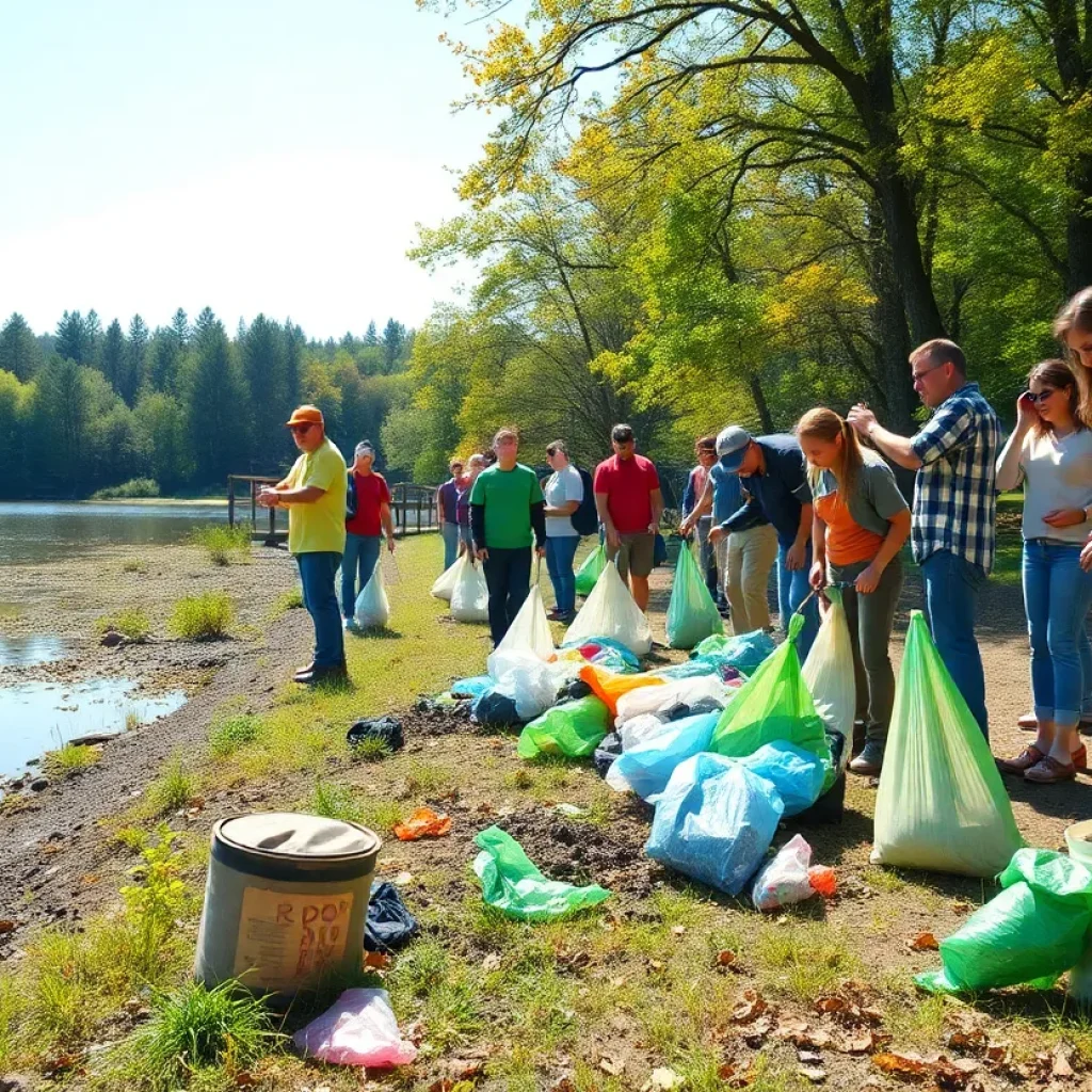 Volunteers cleaning up Lake Greenwood