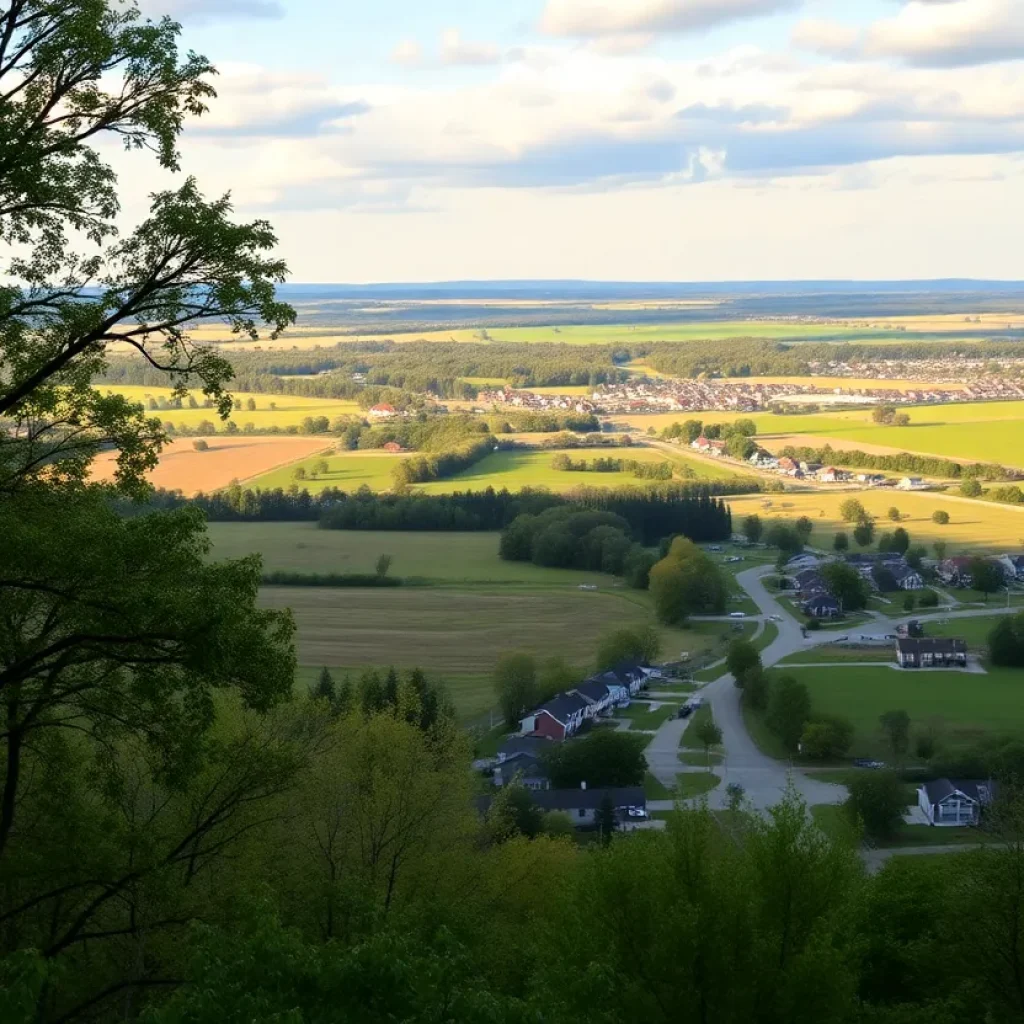 View of Northern Laurens County with residential and rural areas