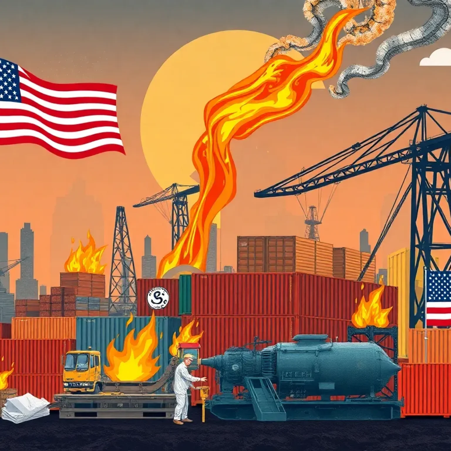 Graphic representation of steel and aluminum tariffs and trade tensions