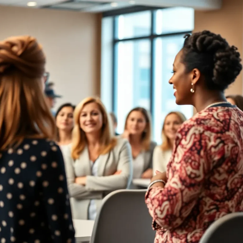 Women participating in leadership workshops